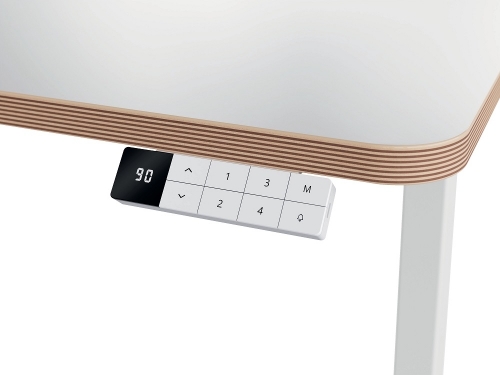 Birou ergonomic Leitz Ergo, electric, 140x80 cm, ajustabil, certificare FSC, alb